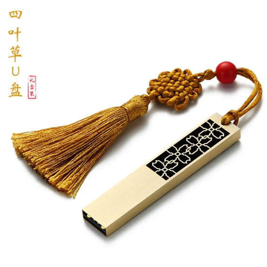 四葉草窗格廣告U盤房地產禮品意向訪客禮品銅優盤存儲宣傳禮品
