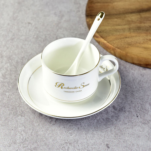 骨瓷金邊咖啡杯碟下午茶杯 加logo禮盒
