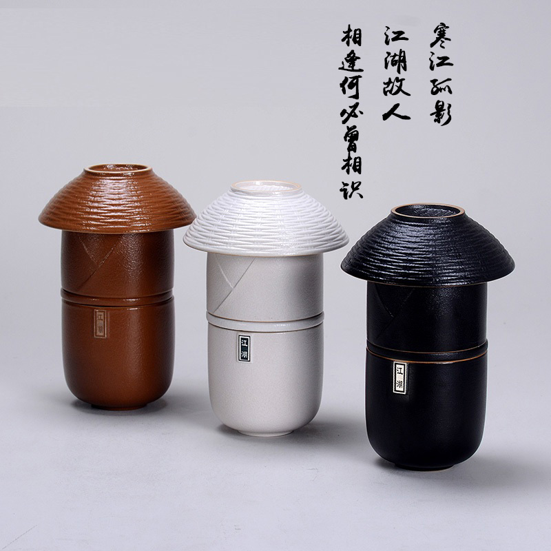 江湖茶具便攜式兩人快客杯俠客風復古旅行茶具江湖故人支持定制