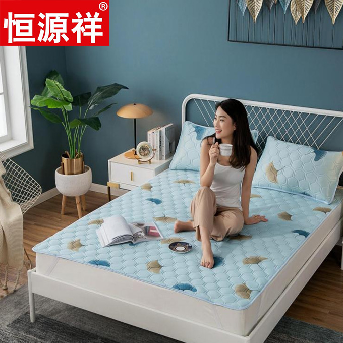 恒源祥銀杏涼感乳膠席三件套TLX1019透氣清爽防蟲不粘膩