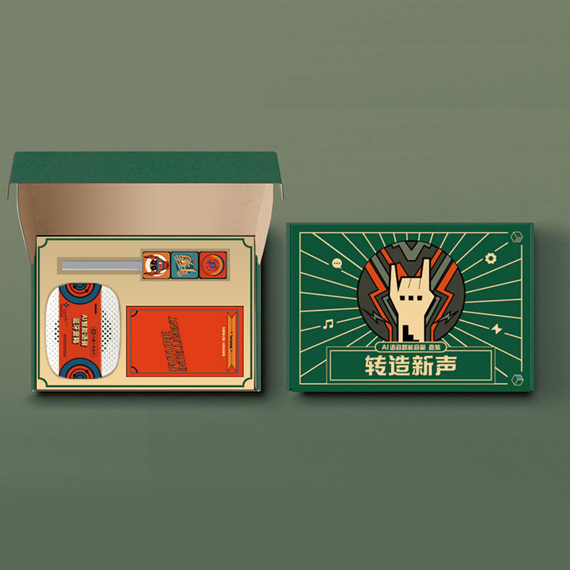 鄭州文創(chuàng)禮品國潮轉(zhuǎn)造新聲兩件套AI智能藍牙音箱+一拖三數(shù)據(jù)充電線