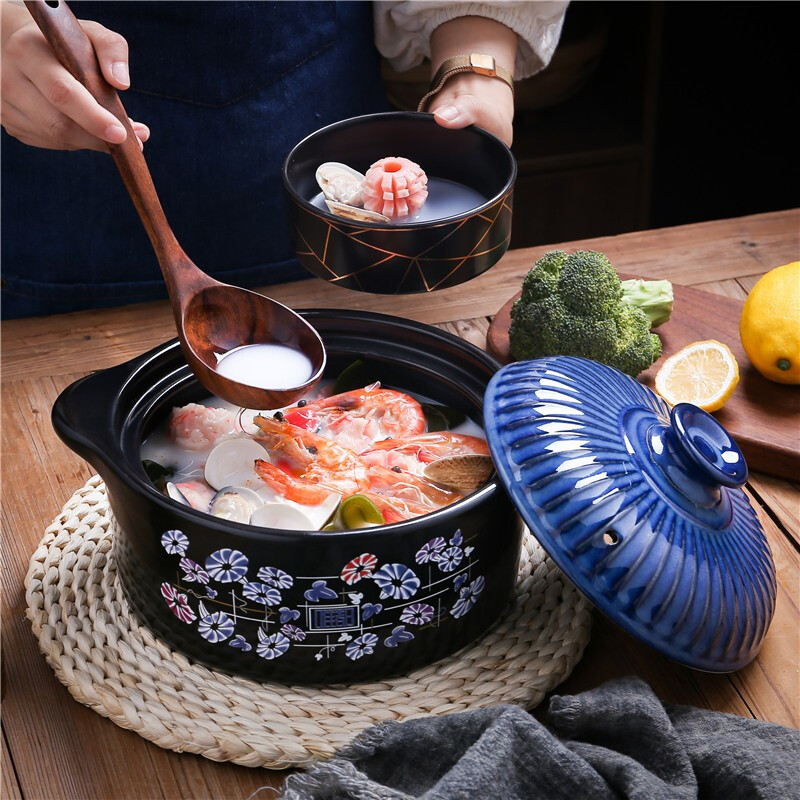 三伏天”用鈷藍養生煲（深）多功能陶瓷燉鍋砂鍋煲湯養生消暑最適宜 