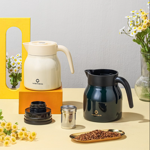 菲馳（VENES）茶大師燜茶壺家用辦公室茶水分離保溫茶壺 316不銹鋼企業團購 批
