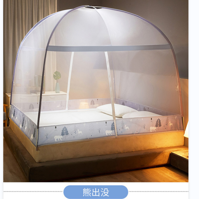 免安裝蒙古包蚊帳家用加密雙開門學(xué)生宿舍單雙人 兒童防摔折疊蚊帳 批發(fā)