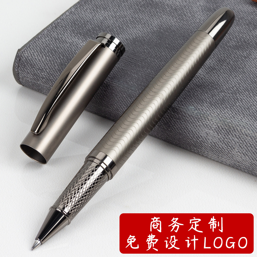 青銅色商務(wù)簽字筆批發(fā) 辦公中性筆水筆廣告禮品金屬寶珠筆可刻字 批發(fā)