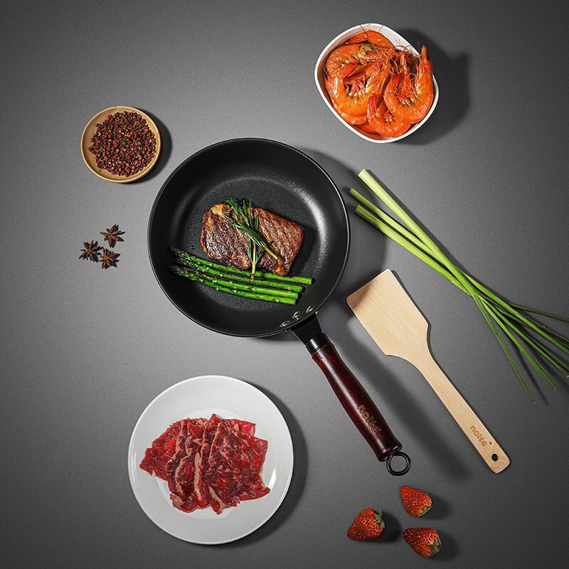 赫曼德麥飯石煎鍋兩件套平底不粘鍋木鏟HMD-9723電磁爐燃氣通用 企業團購批發